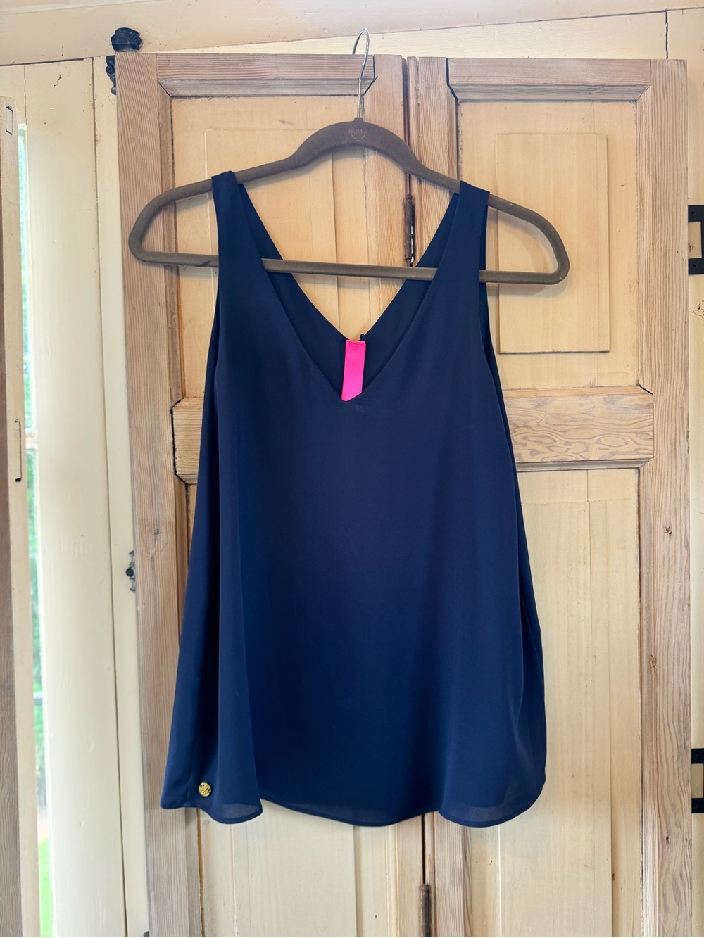 Lilly Pulitzer Navy V-Neck Chiffon Camisole